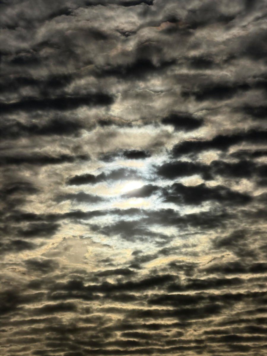 Huginn767's tweet image. Show me skies that made you stop and look up.  

"Mackerel sky" or wave pattern clouds.

#Clouds