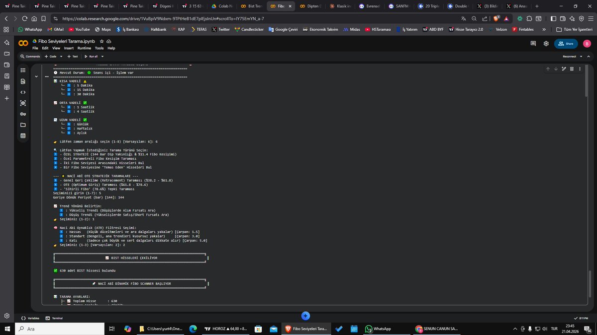 GELİŞMİŞ #Python FİBO SEVİYE #TARAMA ROBOTU (v6.1)  
🚀 Tamamen Python tabanlı, açık kaynak kodlu, değiştirip, geliştirebilirsiniz. 
#BIST hisselerini tarar. Kaydet, bas, çalıştır.

<a href="/Emrahgulez/">EMRAH GULEZ</a>   <a href="/idealborsa/">@idealborsa</a> 
Kodları incelemek ve hemen kullanmak için 👇

colab.research.google.com/drive/1VuBpiV9…