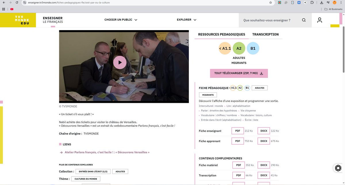 PriscillaVessel's tweet photo. There’s also the materials file that contains learning resources, called FICHE MATERIEL. Finally, the video transcription and the learners’ log which contains opportunities to practise and retain lessons, called JOURNAL DE BORD. These are all downloadable in PDF and DOCX https://t.co/OTRgcuvNW0