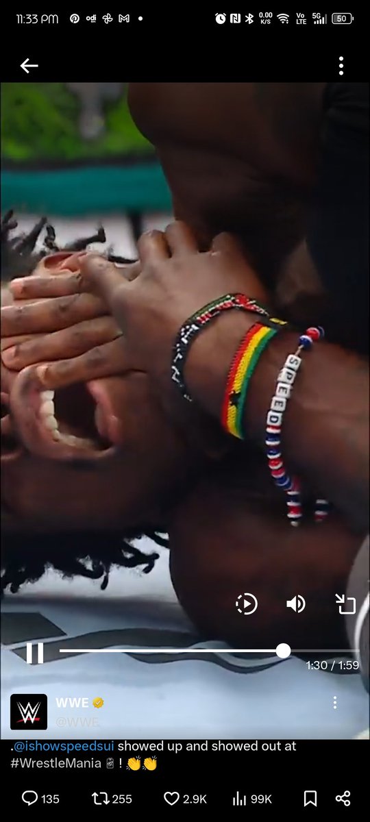 OzKirui's tweet photo. @ishowspeedsui Doing his thing on #wrestlmania42 ...with the Kenyan Bracelet on display!!! @magicalkenya  Mumeona hii?? https://t.co/LYm38bS0gk