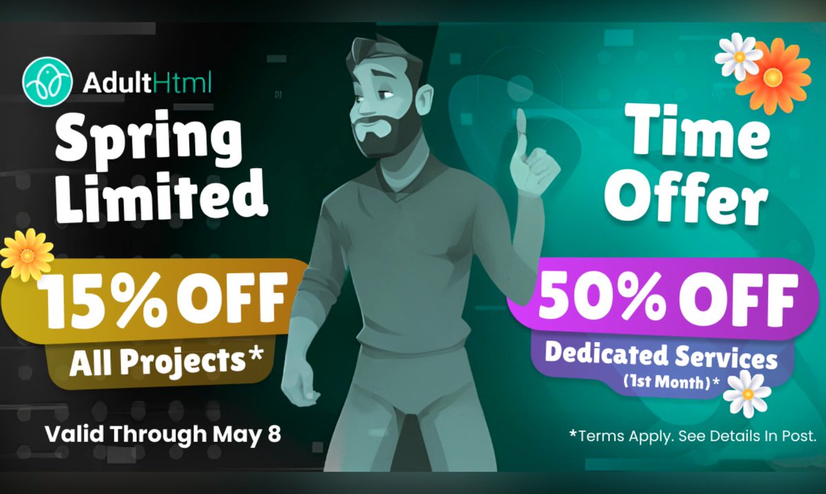 AVNMediaNetwork's tweet photo. AdultHTML Launches Spring Promotion https://t.co/jkVi5QqCbN @AdultHtml https://t.co/4Jr9xT0KjX