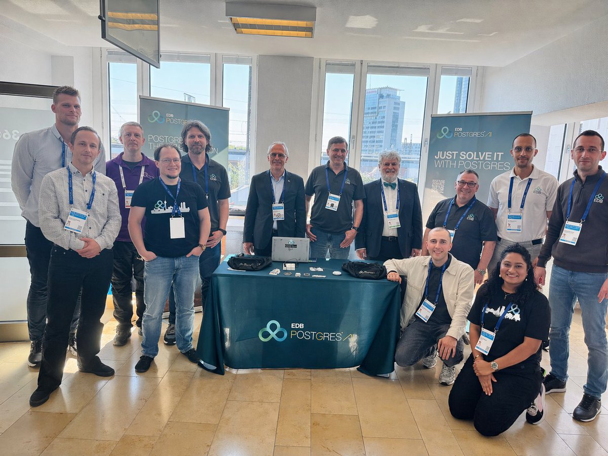 EDBPostgres's tweet image. Day 1 at #PGConfDE wrapped! Peter Eisentraut on the #CRA, Charly Batista on ML + #Postgres, Álvaro Herrera on the next decade. Tomorrow: Bruce Momjian on what's still missing, and migration strategies with Raphael Salguero.