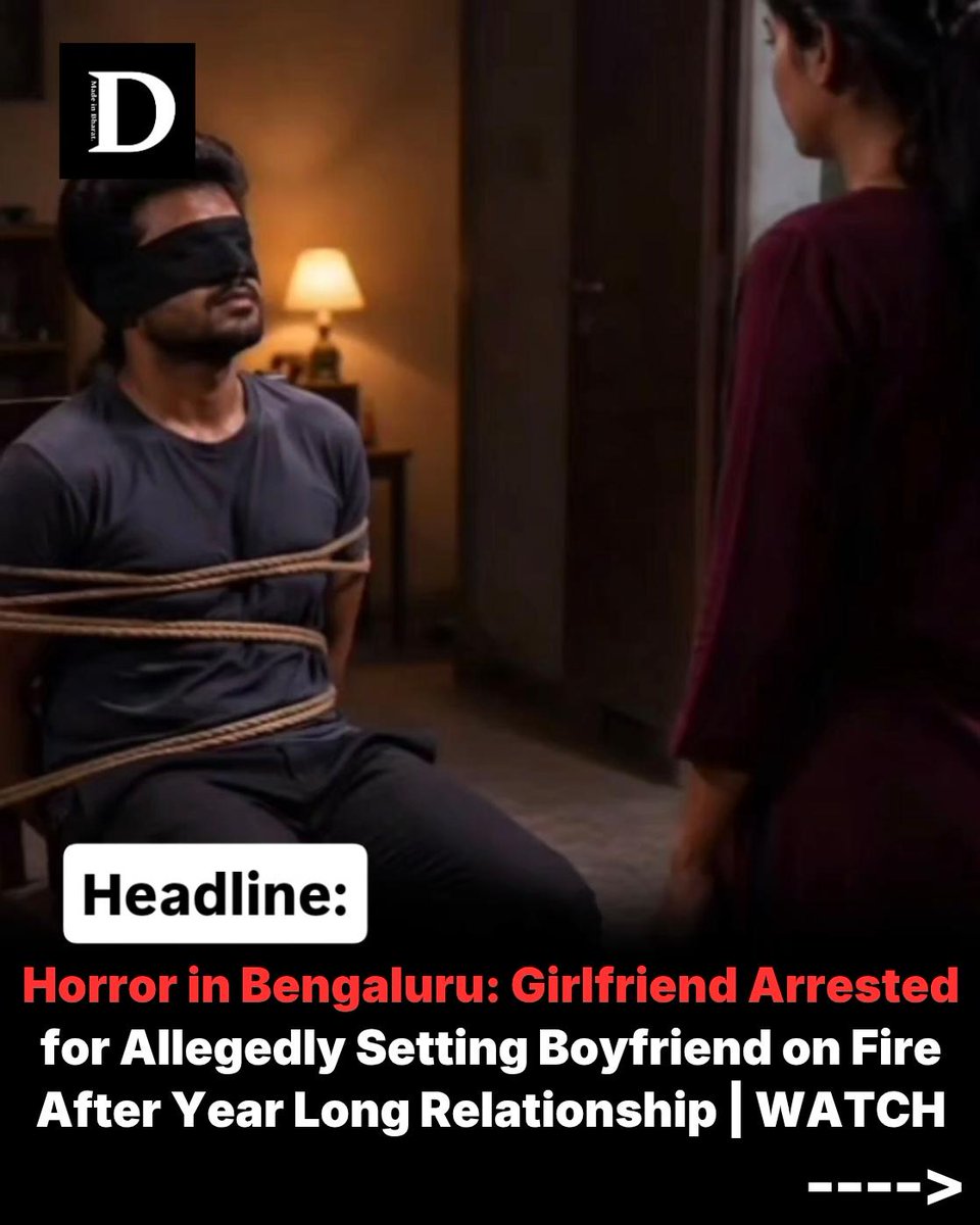 Deshbhakt24X's tweet image. Horrifying murder in Bengaluru: Woman lures boyfriend into a "proposal" trap, ties &amp;amp; sets him on fire. 🕯️💔 Motive cited as relationship issues. Accused arrested.

#deshbhakt24 #Bengaluru #Crime #BreakingNews #India #Justice #News