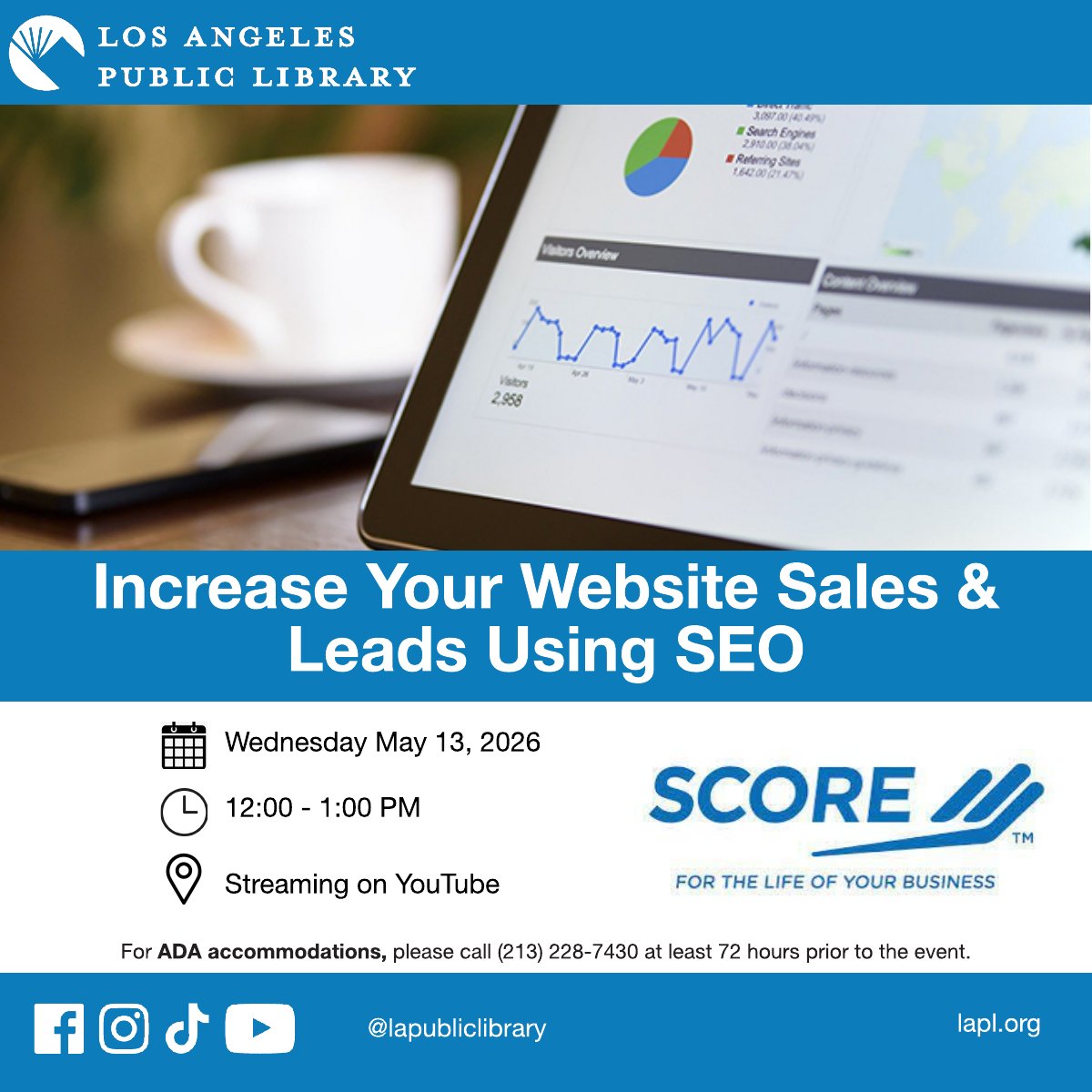 Mark you calendars for this exciting presentation by Brandon Leibowitz of <a href="/seooptimizers/">SEO Optimizers</a>. Wed May 13th, 12 PM PDT, streaming live on the library's YouTube channel youtube.com/@lapubliclibra…
#SEO #SearchEngineOptimization #Leads #OnlineSales #WebsiteTraffic