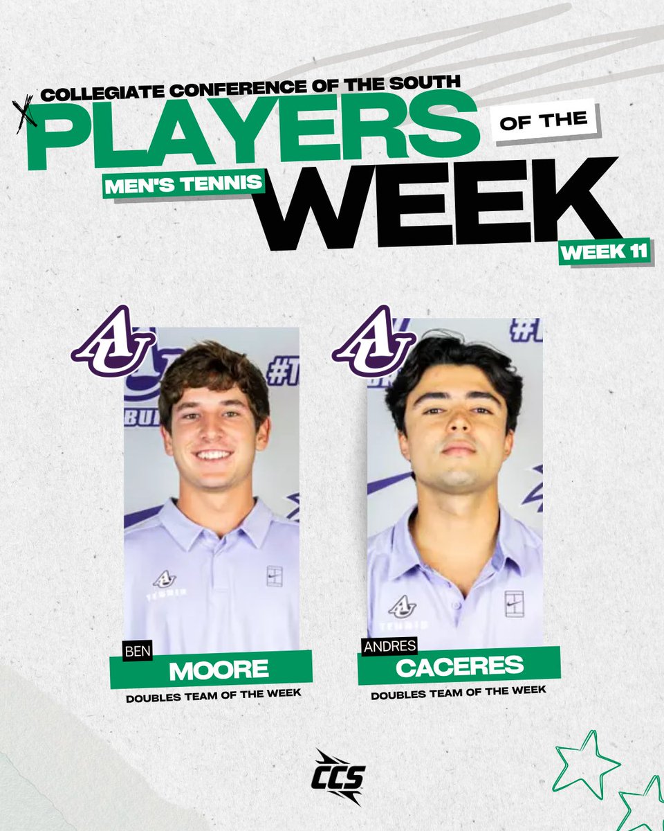 CCofSouth's tweet image. 🎾 WK 11 | CCS Men’s Tennis Players of the Week 

PLAYER: Grant Price, Maryville

ROOKIE: Steven Fitzsimmons, Maryville

DOUBLES TEAM: Ben Moore/ Andres Caceres, Asbury 

📰: Link in bio!

🎾#CCS | #CCSMTE
