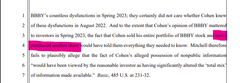 RC Ventures' attorneys are sending loud, uncoded messages to $BBBYQ folks. But they won't pay attention. They believe <a href="/ryancohen/">Ryan Cohen</a> is a crook.