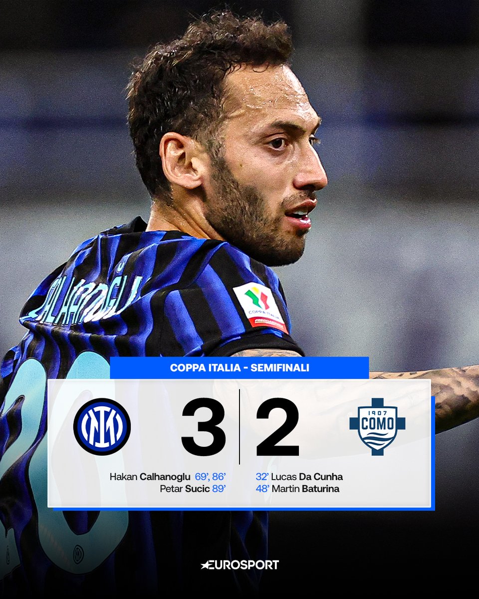 Eurosport_IT's tweet image. CHE RIMONTAAAAAA 🤯

In svantaggio di due gol dopo le reti di Da Cunha e Baturina, l’Inter nel finale prima pareggia e poi, nel giro di tre minuti, la ribalta con il gol di Sučić. Continua così il periodo no per la squadra di Fabregas 👀

#CoppaItalia #InterComo #Calcio