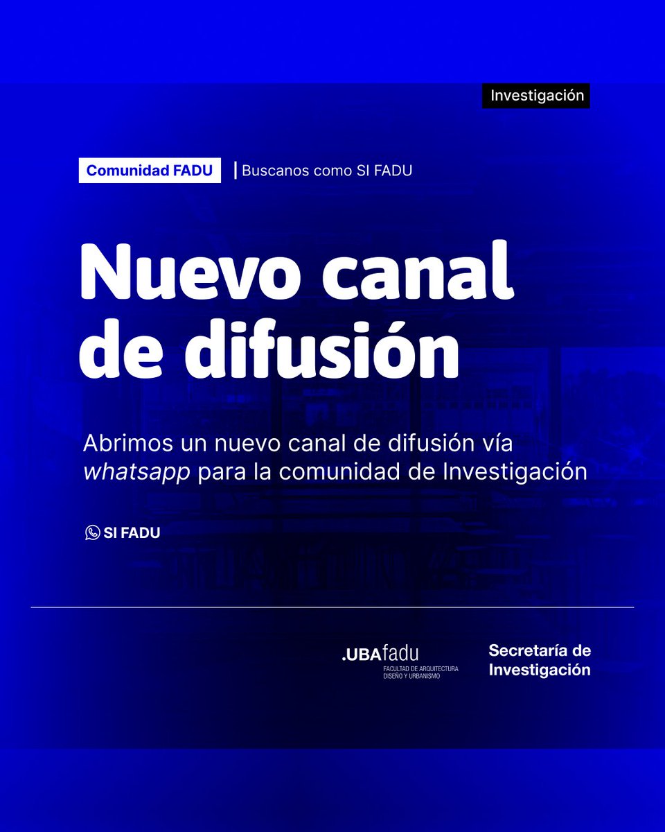 SIFADU's tweet photo. Sigue el canal de SI FADU en WhatsApp: https://t.co/JSndXhxBtS https://t.co/jrUkdlv2ME