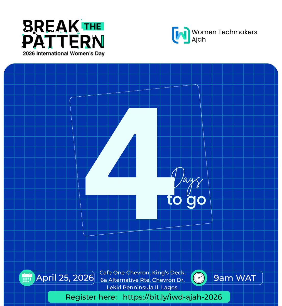 WTMAjah's tweet photo. 4 days to go🚀🚀🚀
Are you ready???🥳🥳
Entry is strictly by registration 🌚🌚
Don’t say I didn’t tell you🌚😌

NB: Bring your laptop along https://t.co/2104ZX33go