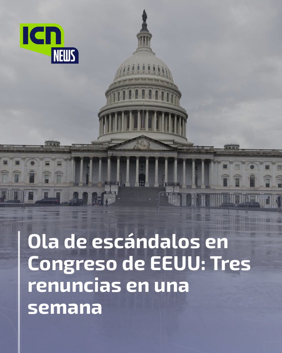 #Internacionales 🔴| 𝐎𝐥𝐚 𝐝𝐞 𝐞𝐬𝐜𝐚́𝐧𝐝𝐚𝐥𝐨𝐬 𝐞𝐧 𝐂𝐨𝐧𝐠𝐫𝐞𝐬𝐨 𝐝𝐞 𝐄𝐄𝐔𝐔: 𝐓𝐫𝐞𝐬 𝐫𝐞𝐧𝐮𝐧𝐜𝐢𝐚𝐬 𝐞𝐧 𝐮𝐧𝐚 𝐬𝐞𝐦𝐚𝐧𝐚

Una congresista demócrata renunció el martes, con lo que se convirtió en la tercera integrante de la Cámara de Representantes de