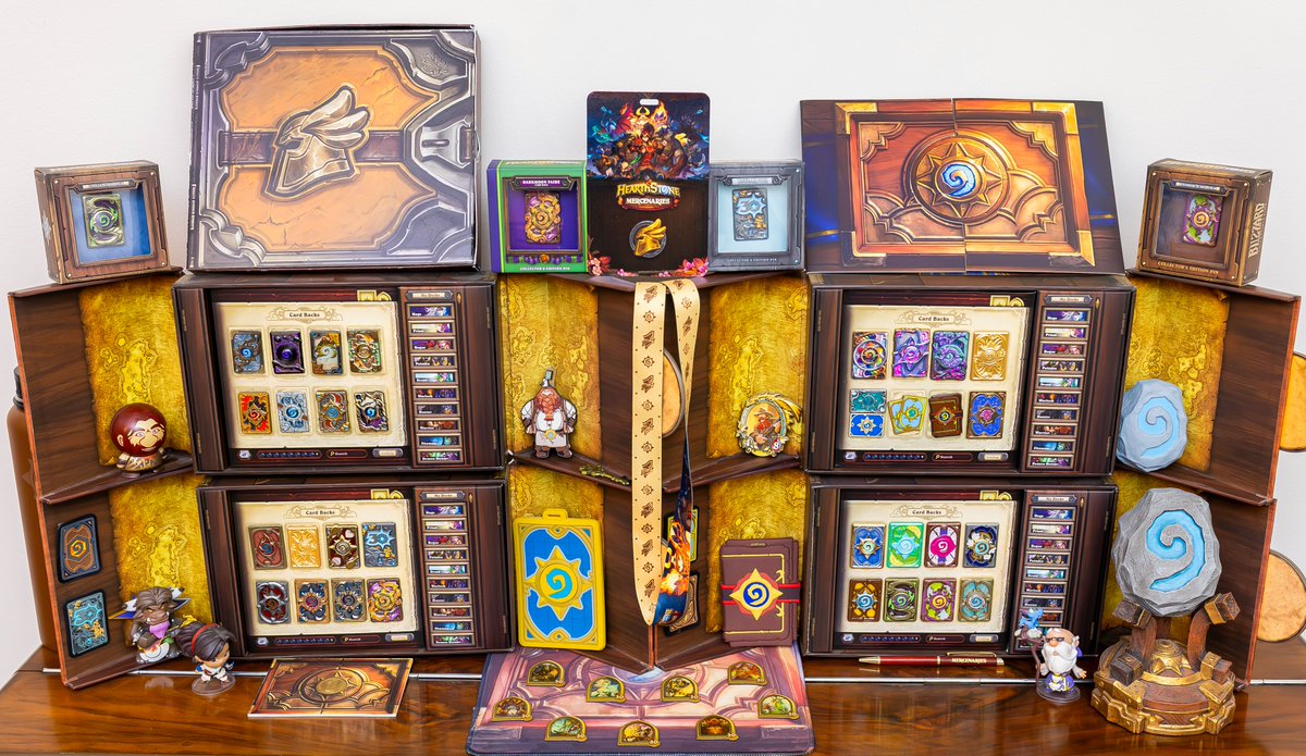 nardustyle's tweet photo. 12 years of hunting, and it’s finally complete! 🏆 I’ve tracked down EVERY official @PlayHearthstone Card Back Pin from the US, EU, &amp; China. All my boards are full! It's time to seal this beautiful collection up. 🖼️📌 #Hearthstone #HSCreator https://t.co/pX79MpbdqU