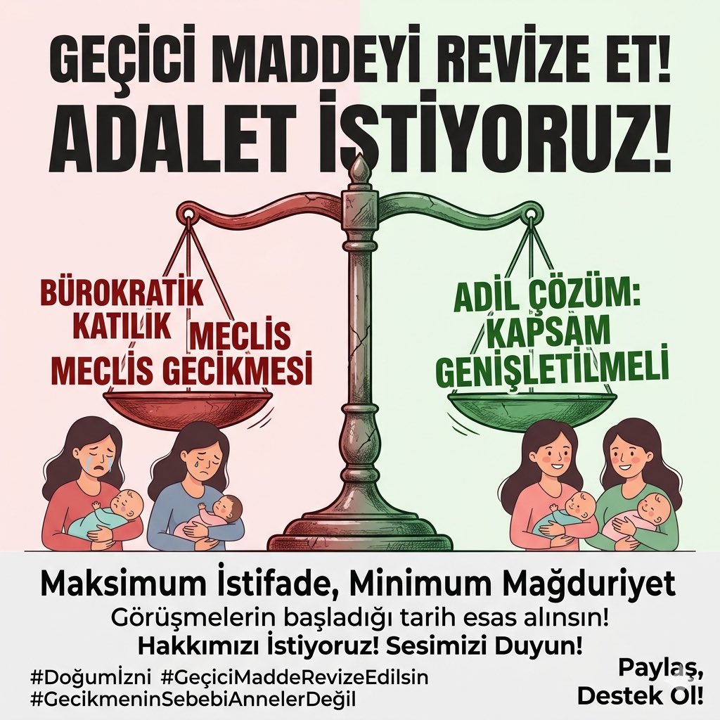_nesecan's tweet photo. @leylasahinusta Doğum iznindeki geçici madde revize edilmedi. Beklerken; birçok anne 24 hafta sınırını doldurdu. Uzayan sürecin faturası anne ve bebeklerine kesilmemeli #doğumizni https://t.co/VYZdLF57R8