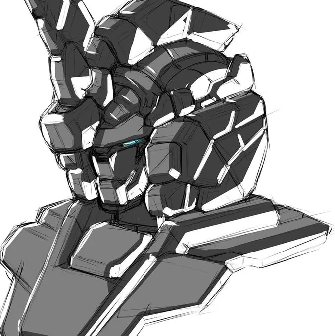2年前に描いた ユニコーンガンダムです #ガンダムUC #ユニコーンガンダム #模写