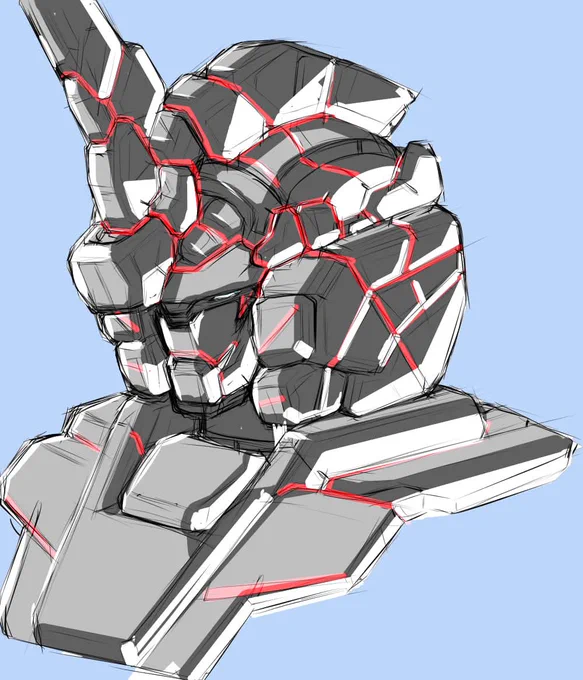 2年前に描いた ユニコーンガンダムです #ガンダムUC #ユニコーンガンダム #模写