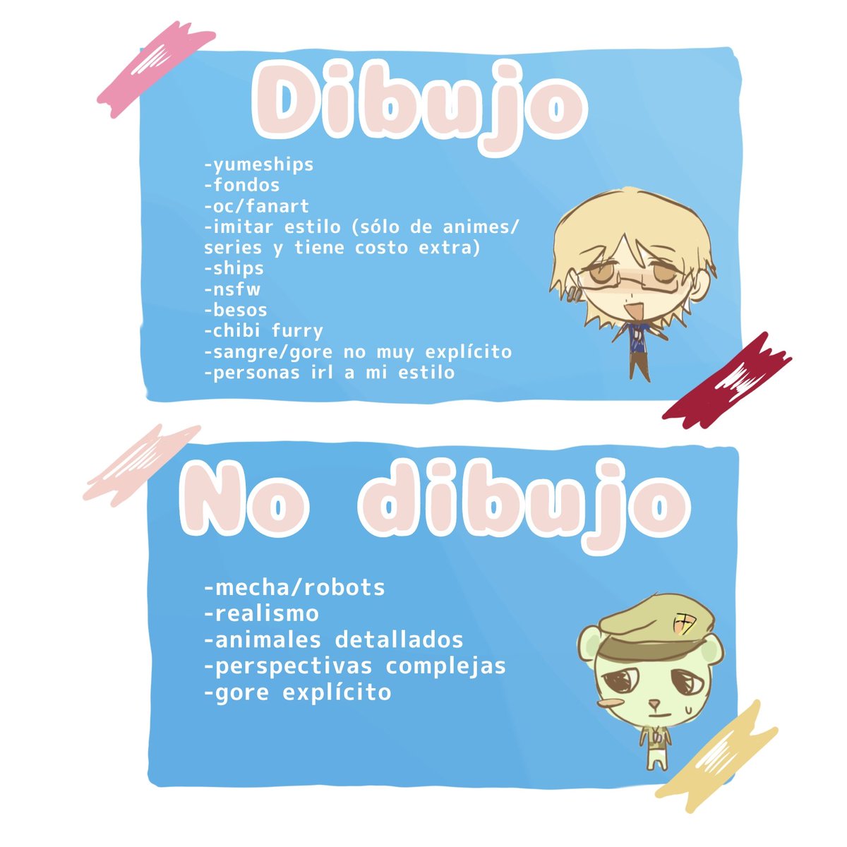 cqocchens's tweet image. Comisiones abiertas! ꒱

las comisiones siempre están abiertas a menos que en mi bio o nombre ponga que no estoy disponible, me demoro entre 1 a 2 semanas y el pedido se hace por dm! agradecería los rts TT
#yumetwt #riakotwt #yumeship #ComisionesAbiertas #commissions
