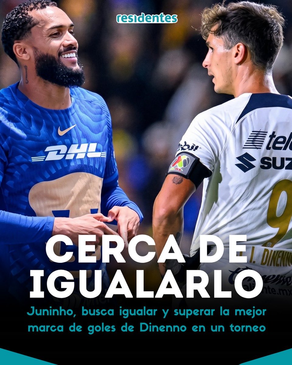 ⚽🔥 JUNINHO VA POR LA MARCA DE DINENNO EN PUMAS ‼️

Juninho suma 7 goles en el Clausura 2026 y está cerca de igualar la mejor marca de Juan Dinenno, quien hizo 10 en un torneo con Pumas. El brasileño buscará superar ese registro y consolidarse como referente goleador felino. #RF