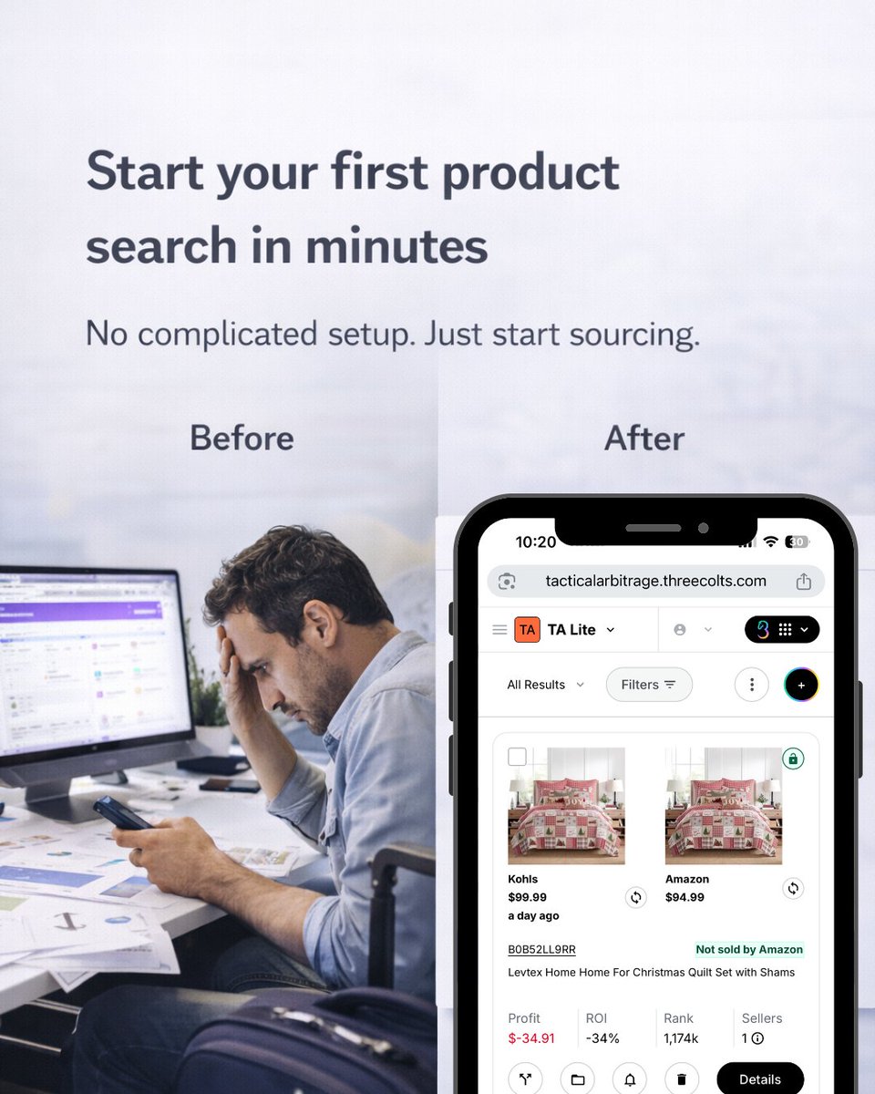 threecolts_com's tweet photo. Starting with product research can feel overwhelming.

That’s where Product Finder in Tactical Arbitrage Lite comes in.

Pick a website, choose a category, and start your first search in minutes.

👉 Try Seller 365 by tapping the link in our bio! https://t.co/3IsUV9hnxH