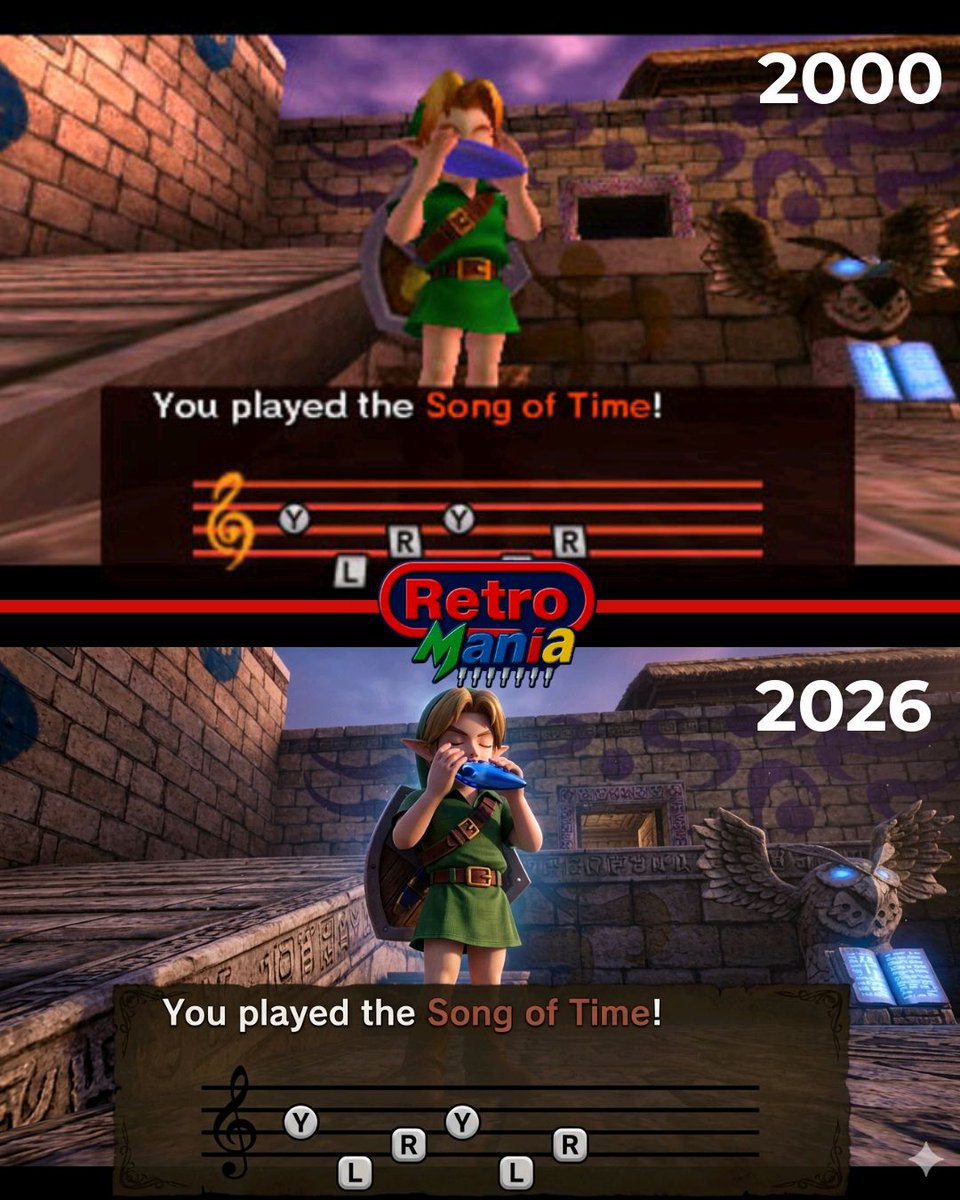Press_Start9's tweet image. ¿Recuerdas la primera vez que tocaste la Canción del Tiempo? 🕰️🎶 Ahora imagina esa magia en gráficos modernos. 🌟🎮 ¿Qué otro clásico te gustaría ver así? #RetroGaming #LegendOfZelda #NostalgiaGamer