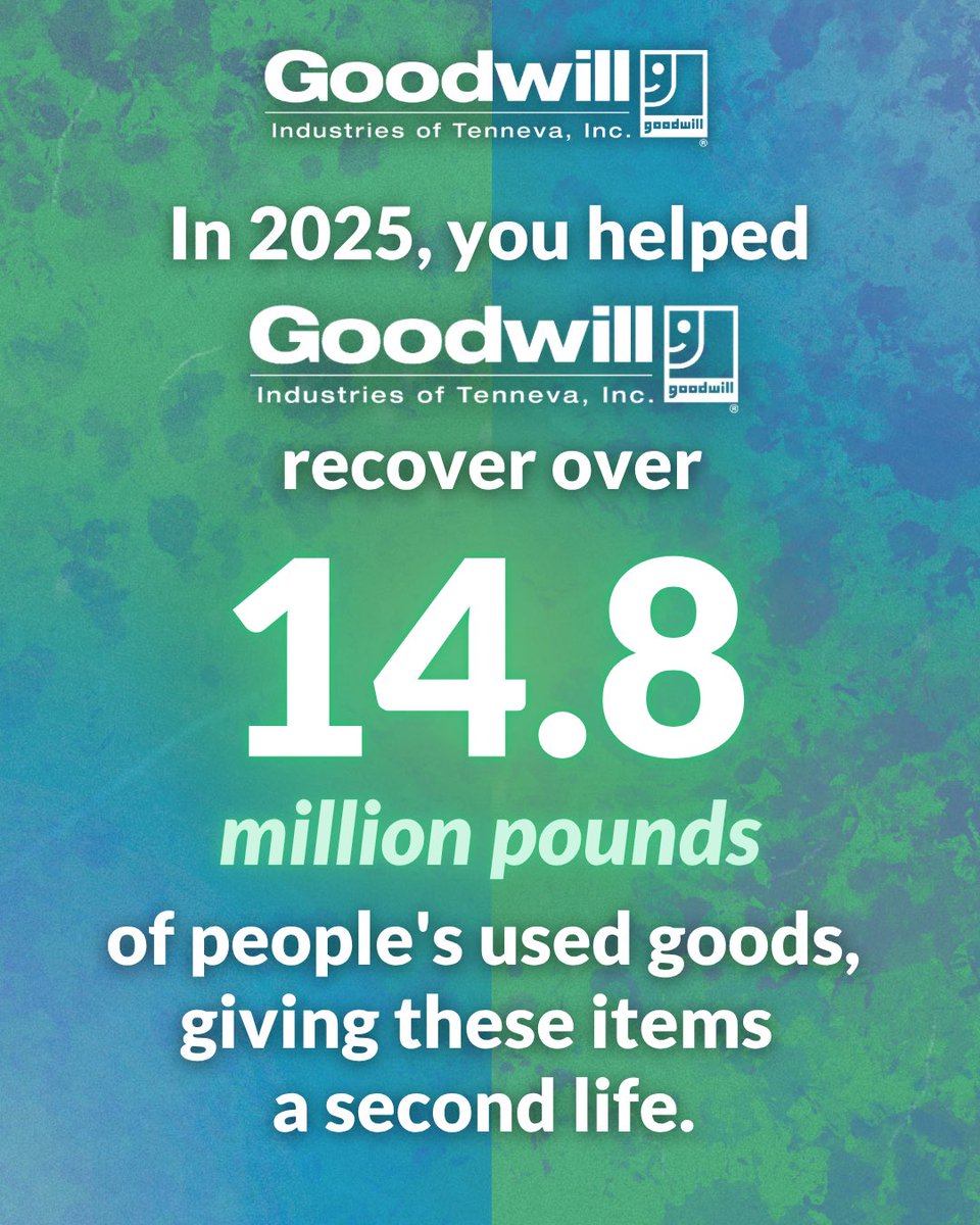 GoodwillTenneva's tweet photo. Earth Week is a reminder that sustainability is not a one-time effort: it’s a commitment we live every day. 🌎

Thank you for being part of the difference. ♻️💙

#EarthWeek #Sustainability #CircularEconomy #Goodwill #CommunityImpact #EarthDay2026 https://t.co/uLtvMSrfhw