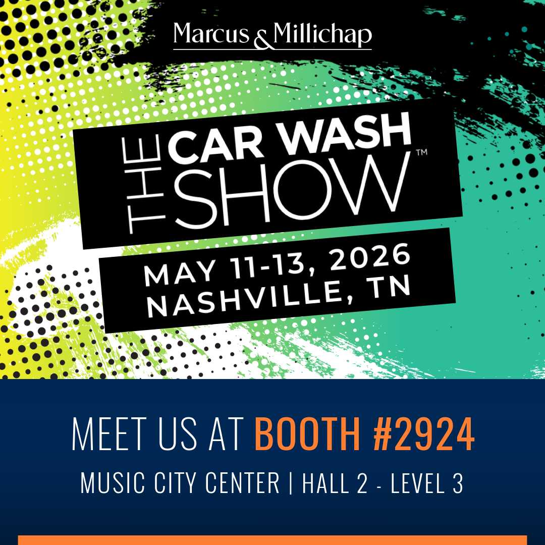 MMREIS's tweet image. Marcus &amp;amp; Millichap is excited to attend The Car Wash Show in Nashville, TN on May 11-13, 2026 at the Music City Center, Hall 2, Level 3.

Visit our advisors at Booth #2924.

Learn more: ow.ly/tLIq50YNJ7x

#cre #commercialrealestate #carwash