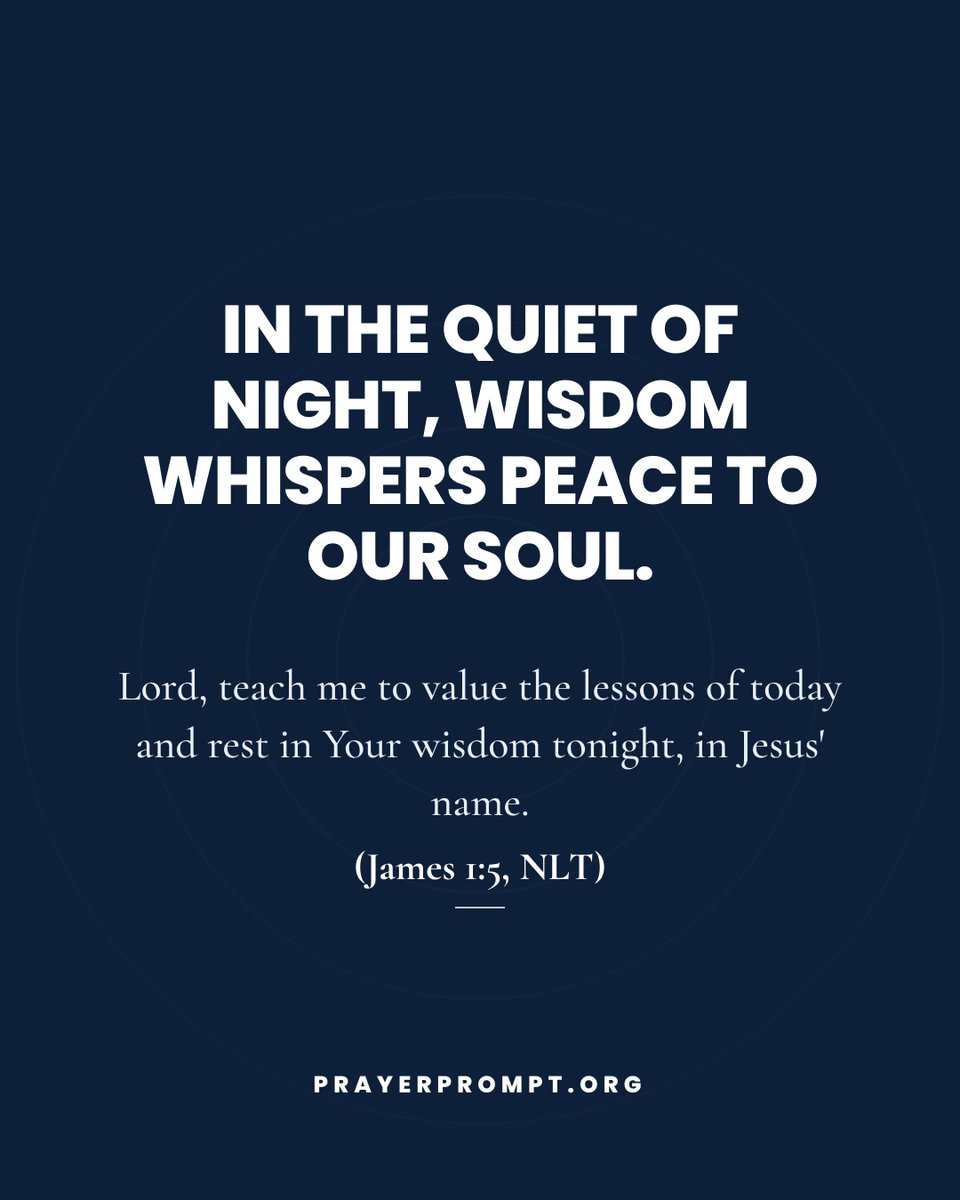 prayerpromptorg's tweet image. Wisdom rarely shouts. It speaks softly in the stillness, turning today's lessons into tomorrow's strength. #PrayerPrompt #NightPrayer #QuietTime #FaithRest #SeekWisdom