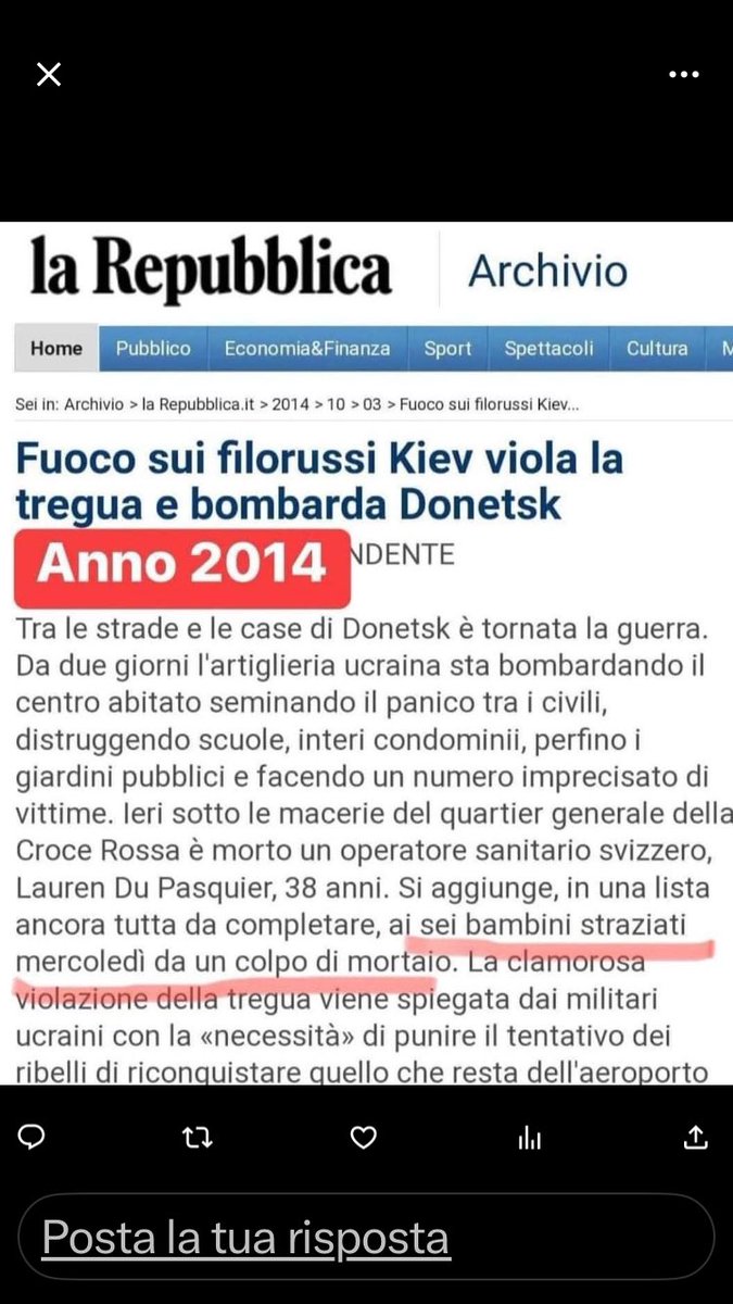 <a href="/GiorgiaMeloni/">Giorgia Meloni</a> Imbarazzante davvero 
Ricevere x l’ennesima volta Zelensky e riempirlo di miliardi x una guerra che di fatto ha provocato l’Ucraina già nel 2014 sarebbe fare gli interessi dell’Italia? 😂
Ammettete la verità storica e tutto sarà più facile