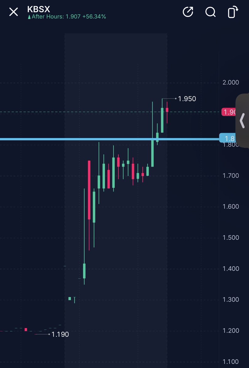 $KBSX 

Some volume on this, needs close over 1.95 for potential 2/2.05+ push