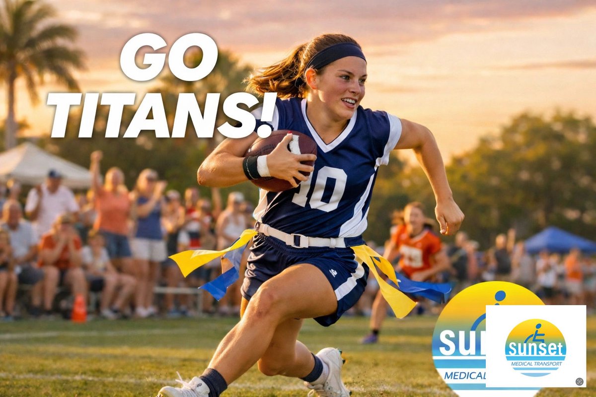 Sunsetmedical's tweet image. Timing is everything! 🏈 7 PM tonight, NTCA Titans face the Sharks. Serving Wesley Chapel for 7+ years, we know how much timing matters. Good luck to our local team! Go Titans! 🙌 #Titans #WesleyChapel #Community #NEMT