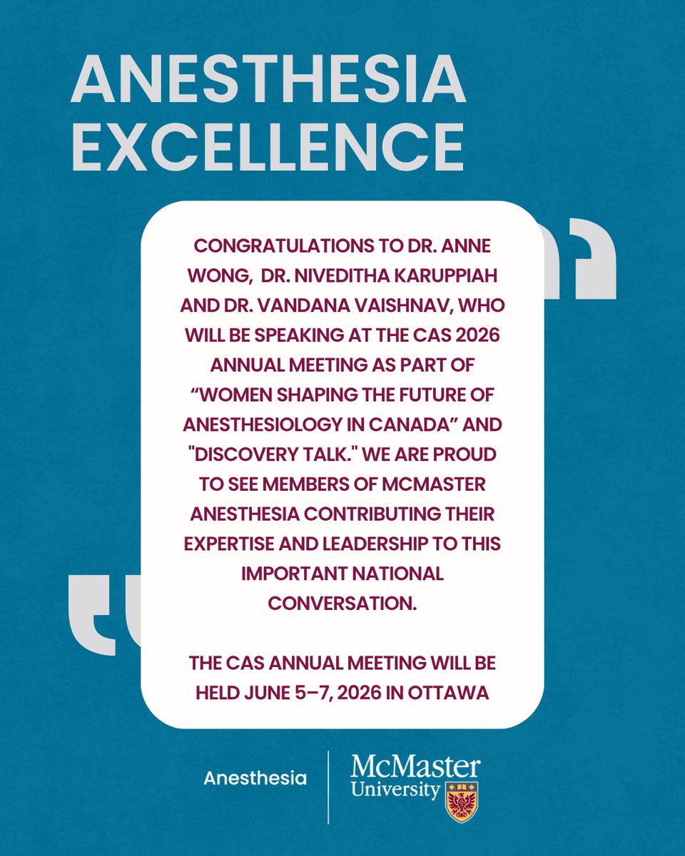 McMaster Anesthesia tweet media