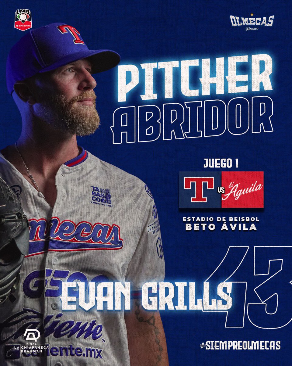 Desde el Beto Ávila, Evan Grills abrirá nuestro encuentro de esta noche⚾️💪🏽

Presentado por: Finca La Chiapaneca 

#SiempreOlmecas