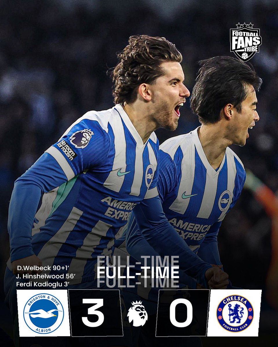 FansTribeHQ's tweet image. Chelsea lose 3-0 to Brighton. No need for too much caption🤦‍♂️😑

#BHACHE #brighton #chelsea #premierleague