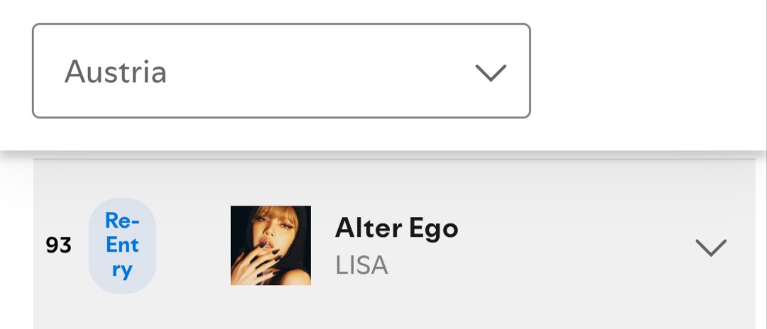 Alter Ego reentry on Spotify Austria's Top Weekly Albums Chart at no. 93 — highest charting album by a K-pop soloist currently.

93. Alter Ego(re-entry)