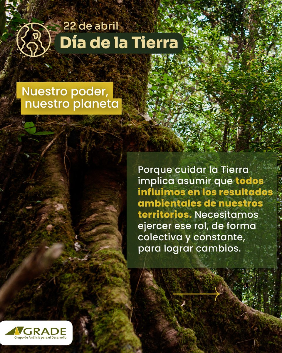 A pocas horas del #DíadelaTierra, el lema “Nuestro poder, nuestro planeta” nos recuerda que el futuro ambiental no solo depende de compromisos globales, sino también de cómo se toman decisiones en los territorios. 1/ <a href="/marianocastro/">Mariano Castro SM</a> <a href="/lokaldammert/">Juan Luis Dammert B.</a> <a href="/mglavet/">Manuel Glave</a>