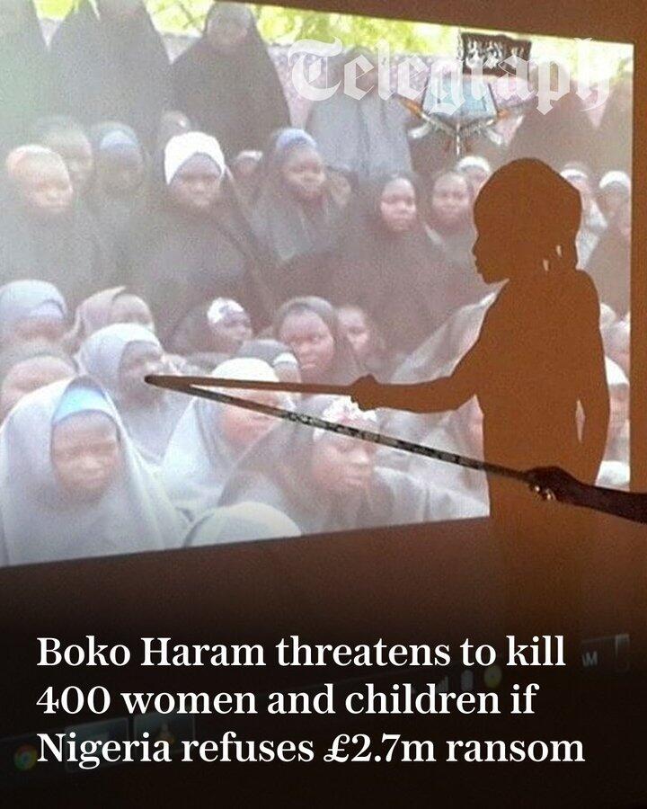 Limportant_fr's tweet image. Boko Haram menace de tuer 400 femmes et enfants si le Nigeria refuse de verser une rançon de 2,7 millions de livres sterling limportant.fr/infos-news/138… #News