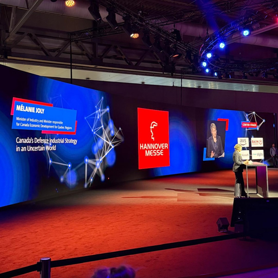 aka_group's tweet photo. Day 2 at Hannover Messe ⚡🌍

Busy day of meetings and discussions on AI, energy, and defence innovation.

Great to hear Min. Joly on Canada’s Build, Partner, Buy strategy 🇨🇦

On site: Rob Houle &amp; Tobia Isa

#HannoverMesse #HM26 #TeamCanada https://t.co/4ucmRjxNZF