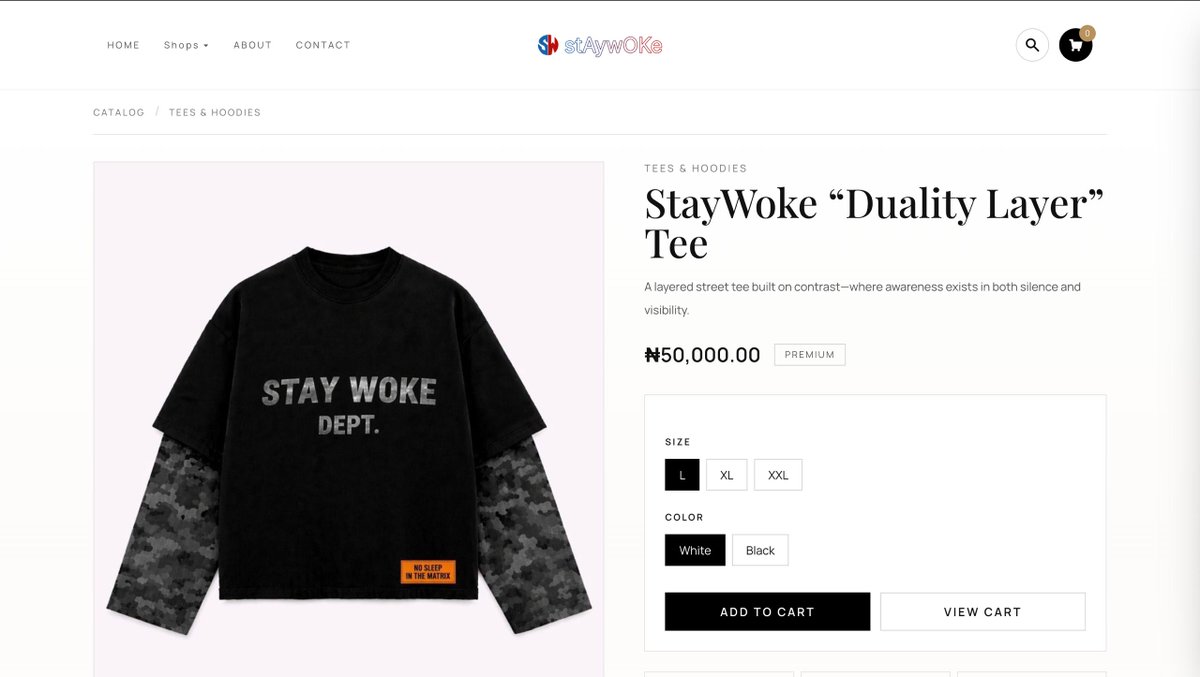 dahyor_tweet's tweet photo. It’s been a while since I shared my work.

Recently developed an e-commerce website for a clothing brand, with a focus on functionality and user-centered design. STAYWOKE https://t.co/zlaLLYZVDF