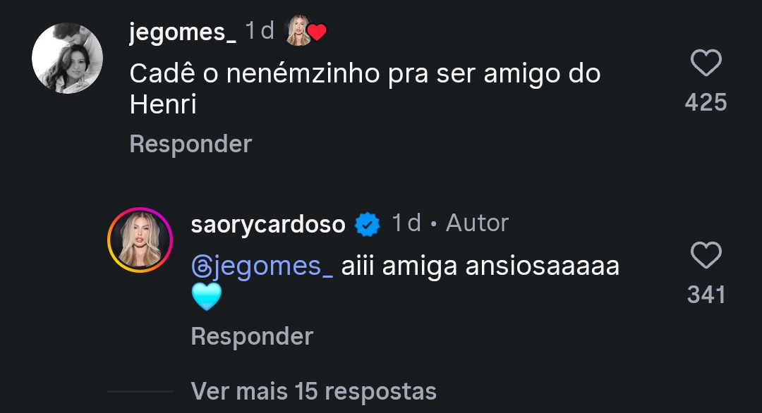 A Saory quer ter filho com o Dudu Camargo, eu amooo 😍