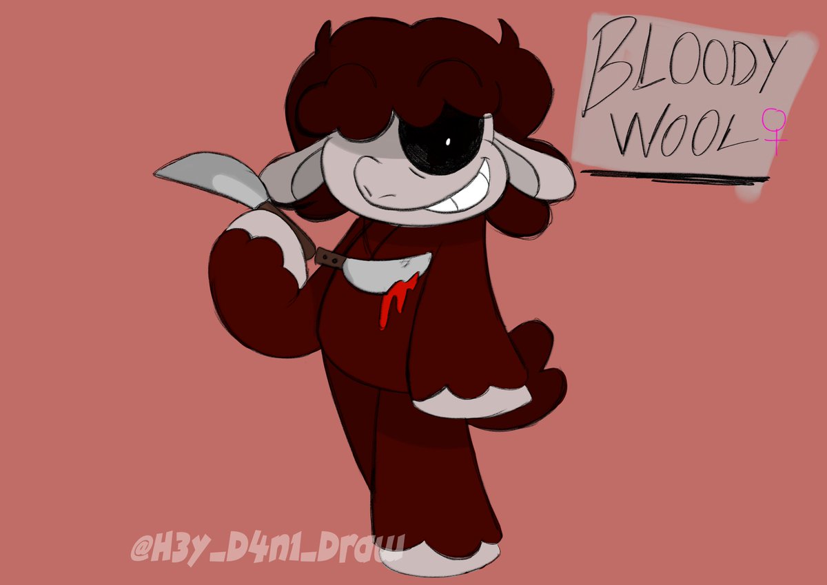 H3y_D4n1_Draw's tweet image. She's Bloody Wool, Baba's psycho cousin!
And yes, she's super edgy, hates smiles, and loves knives :)
#NightmareCritters #BabaChops