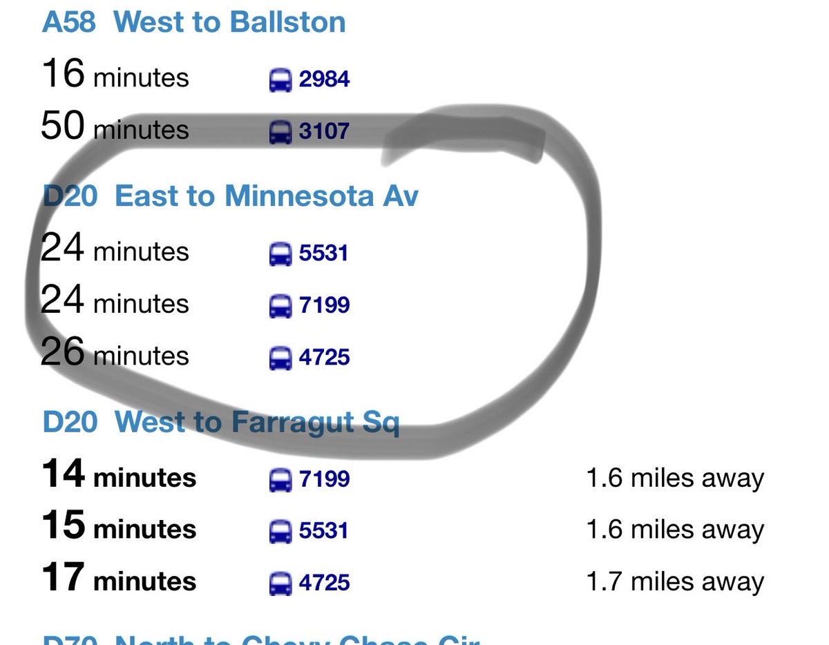 williamjensen's tweet photo. @wmata D20 buses are increasingly unreliable. It is an important line! https://t.co/hbBsKbp3Sa