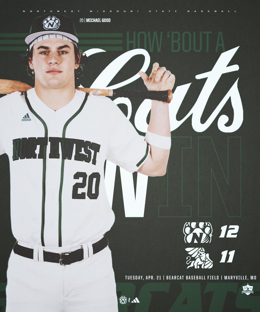 NWBearcatBSB's tweet photo. 𝐓𝐎𝐎𝐊 𝐓𝐇𝐄 𝓦 𝐅𝐑𝐎𝐌 𝐌𝐨 _𝐞𝐬𝐭 😏
   ↳ '𝓒𝓪𝓽𝓼 𝓦𝓦𝓦𝓦𝓘𝓝‼️

Connors ||| 4-5, 2B, 2 RBI
Good ||| 2-4, (2) HR, BB, 2RBI
Griffith ||| 2-5, 2B, 2 RBI
Gall ||| 2-3, 2B, BB, 2 RBI

#OABAAB https://t.co/q8PpmqBV5c