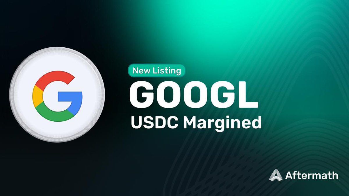AftermathFi's tweet photo. You can now long or short $GOOGL perps with up to 5x leverage.
https://t.co/YxGCply0tz https://t.co/Bb2NjRffcj