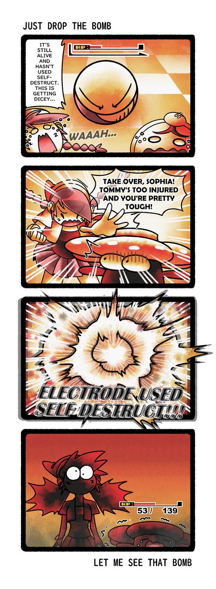 DSammySami's tweet image. Here's some more PBN strips, and eventually, electrode did go boom...! Sophia took one for the team! :D #Pokemon #Comic #ComicArt