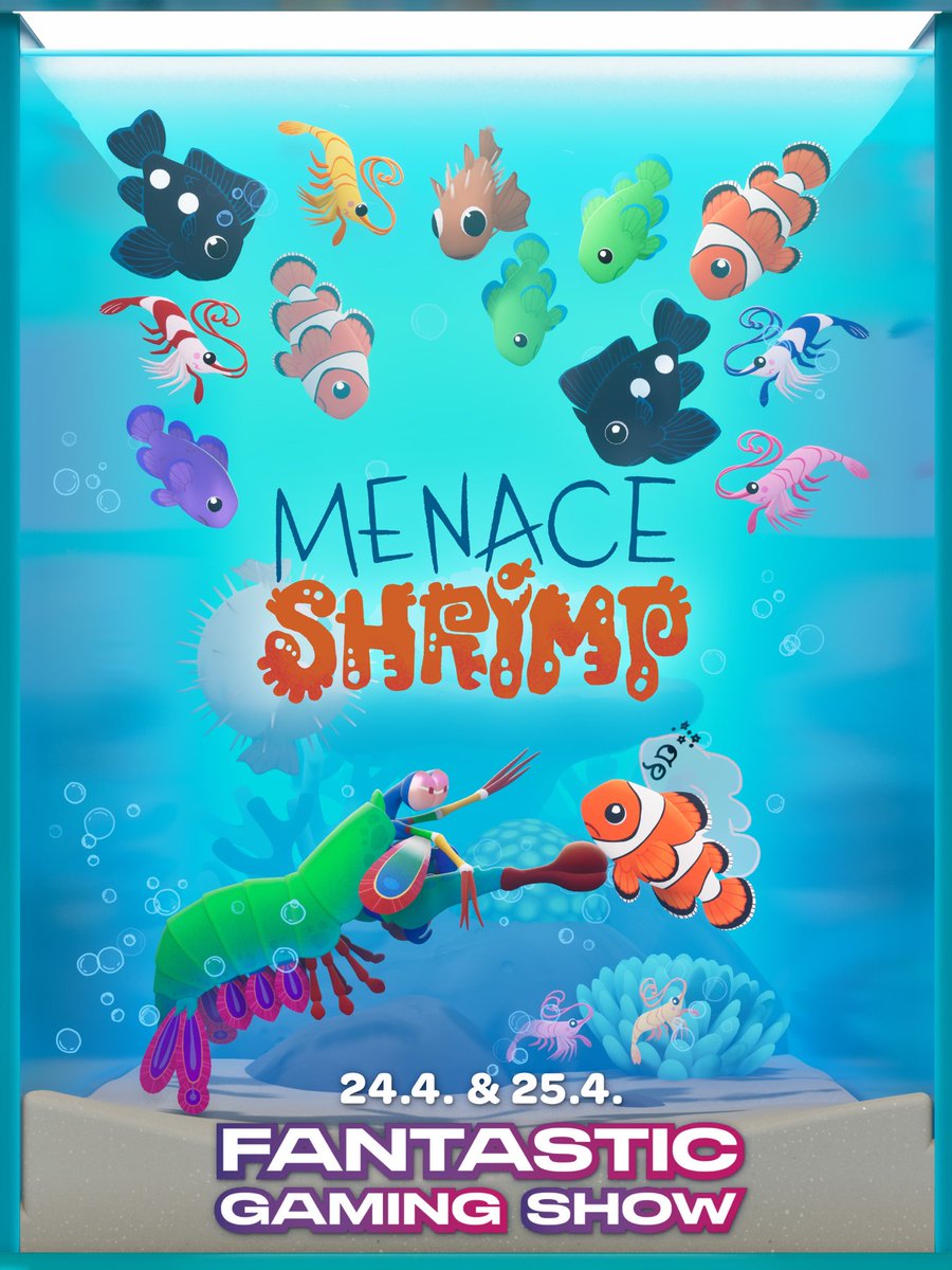 labelthisstudio's tweet photo. Happy to announce that we’re presenting Menace Shrimp at #fantasticgamingshow this Friday and Saturday in Pula, Croatia! 🤩 
Come and say hi! 👋😊🎮

#indiedev #roguelike #indiegame #gaming #gamedev https://t.co/OjoGFZGy9L