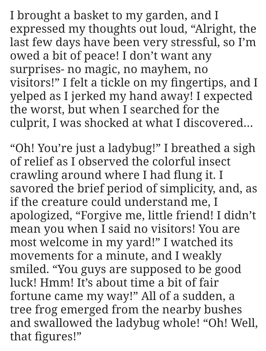 DanaTheActress's tweet image. Clarinda hopes her luck will turn around as she explores her new garden, Ch. 6 of Three If by Broomstick #WritingCommunity #writing #writer