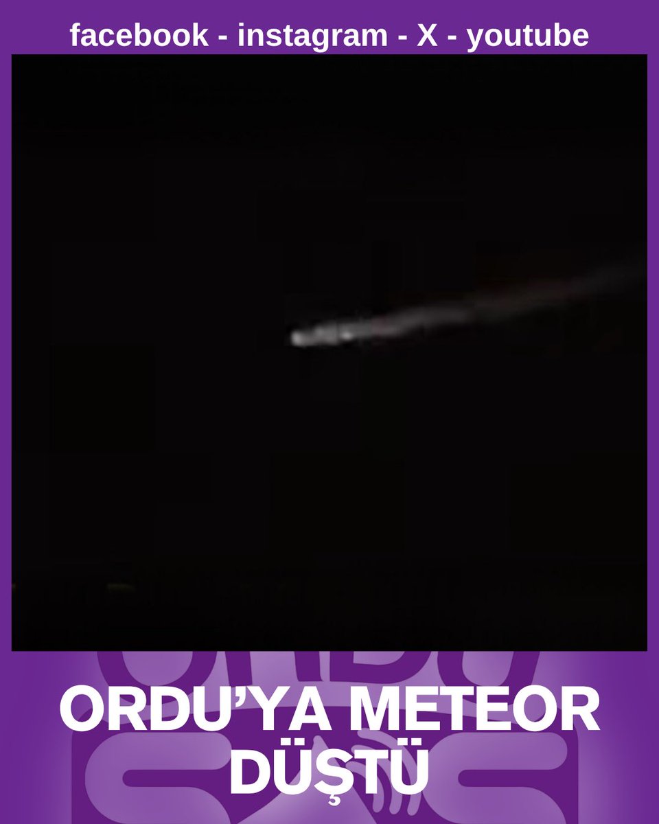 _orduses_'s tweet image. ORDU-Altınordu rıhtım civarında gece saatlerinde gökyüzünde aniden beliren ve etrafı aydınlatan parlak cisim, vatandaşlar arasında büyük heyecan yarattı. Göktaşı olduğu değerlendirilen cismin düşüş anı, cep telefonu kameralarınca saniye saniye kaydedildi.

#meteor #ordu