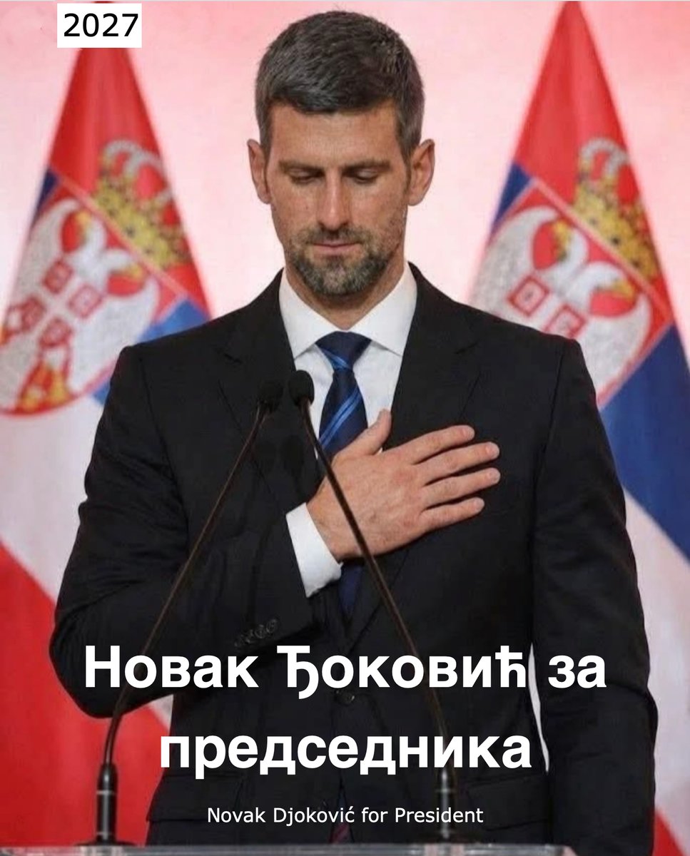 KarlOdburic's tweet photo. Novak Djoković would be a great President for Serbia📷 Novak can speak 11 languages fluently and has enough respect for other cultures. He is also the winner Serbia needs. Without a doubt, I would vote for for Novak. https://t.co/nbn0nd9dQ6