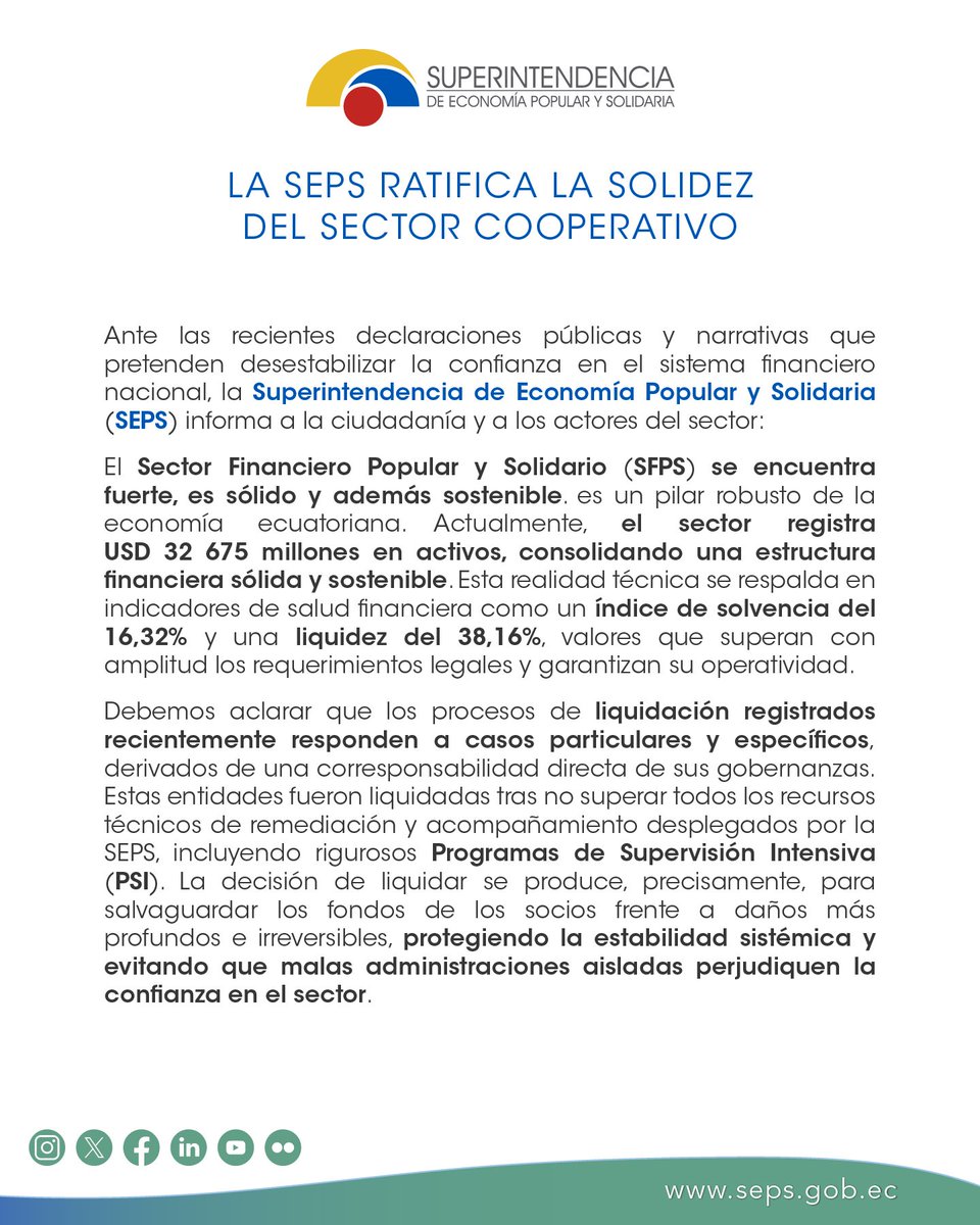 Superintendencia de Economía Popular y Solidaria tweet media
