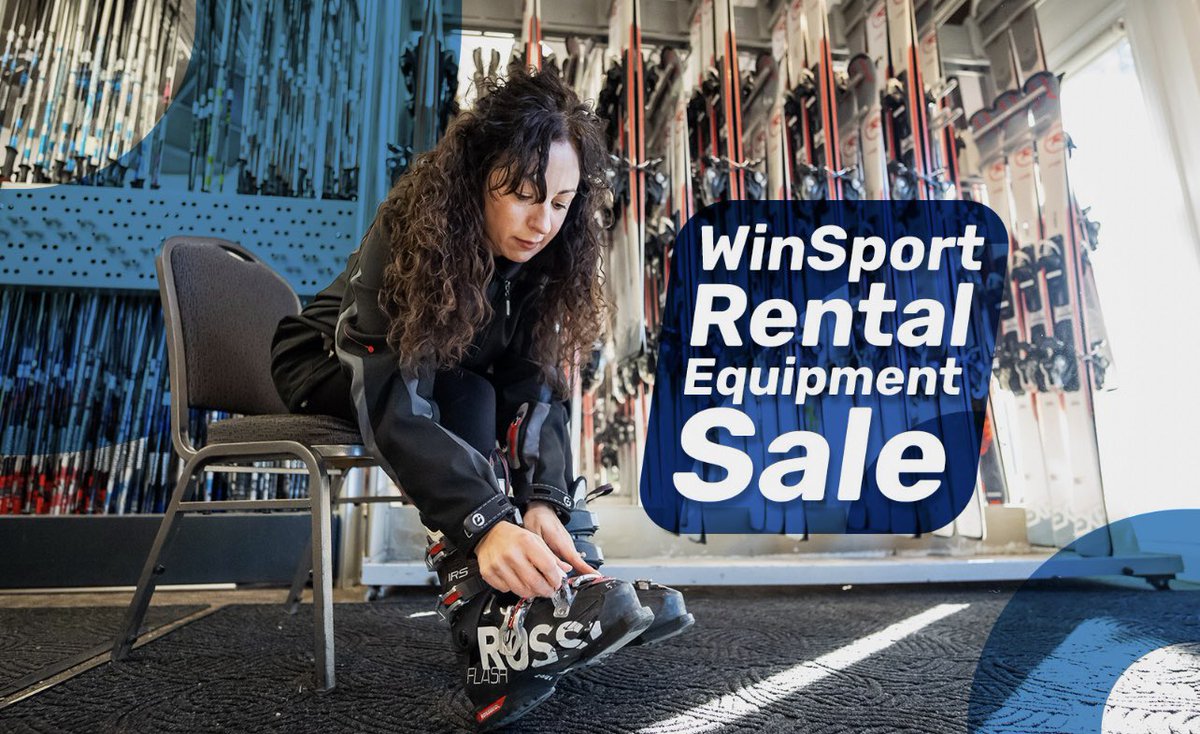 WinSportCanada's tweet photo. Gear up for less 🙌
 
WinSport’s annual rental sale is back with 400+ skis, snowboards, and boots for adults + juniors.
 
Open to the public April 25–26 (9am–3pm).
 
See ya there! https://t.co/gsQU1ISAlo
