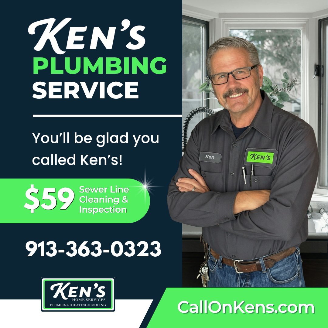 kens_hs's tweet image. Don’t wait for a backup to find out there’s a problem. 🚨

Our $59 Sewer Line Cleaning &amp;amp; Inspection, completed by our Master Plumber, helps catch issues early and keep your home running smoothly.

📞Call today to schedule. You’ll be glad you called Ken’s!
#kc #KansasCity #KCMO