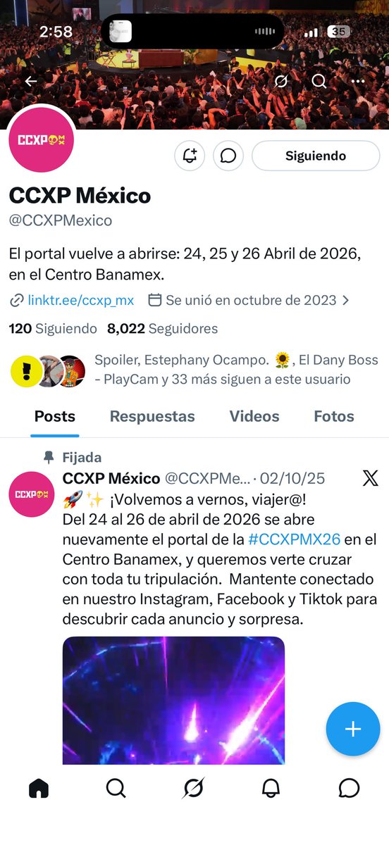 dir_dir23's tweet photo. @Que_Peks @CCXPMexico Quiero ese momento en el que todo se apaga, anuncian algo de anime y el lugar explota… y salir con la piel de gallina después de algo de terror 👻🤯🎬
El sábado se siente como el día donde TODO puede pasar 🔥 https://t.co/A53xw5hlrU